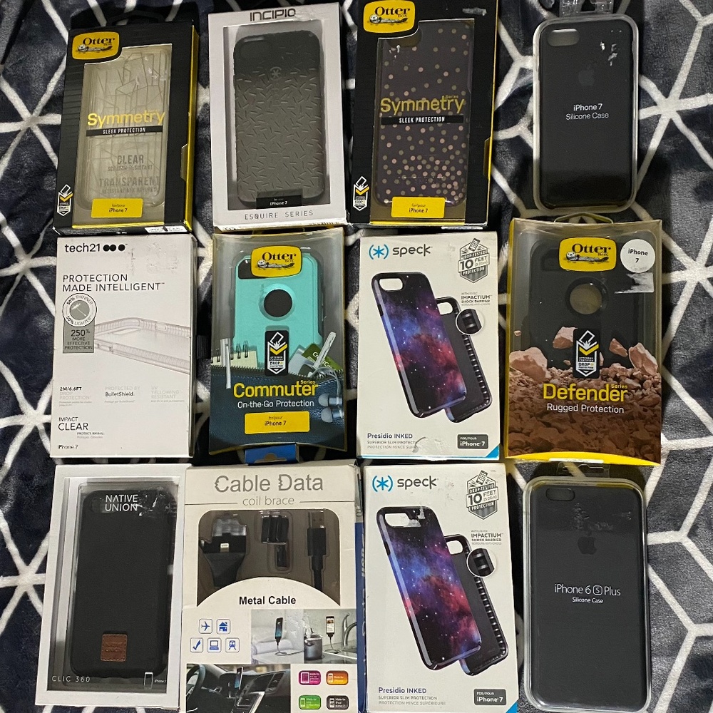 iPhone 7 Cases! Lot of 12 Cases, Almost all NEW!!! Otterbox & Apple